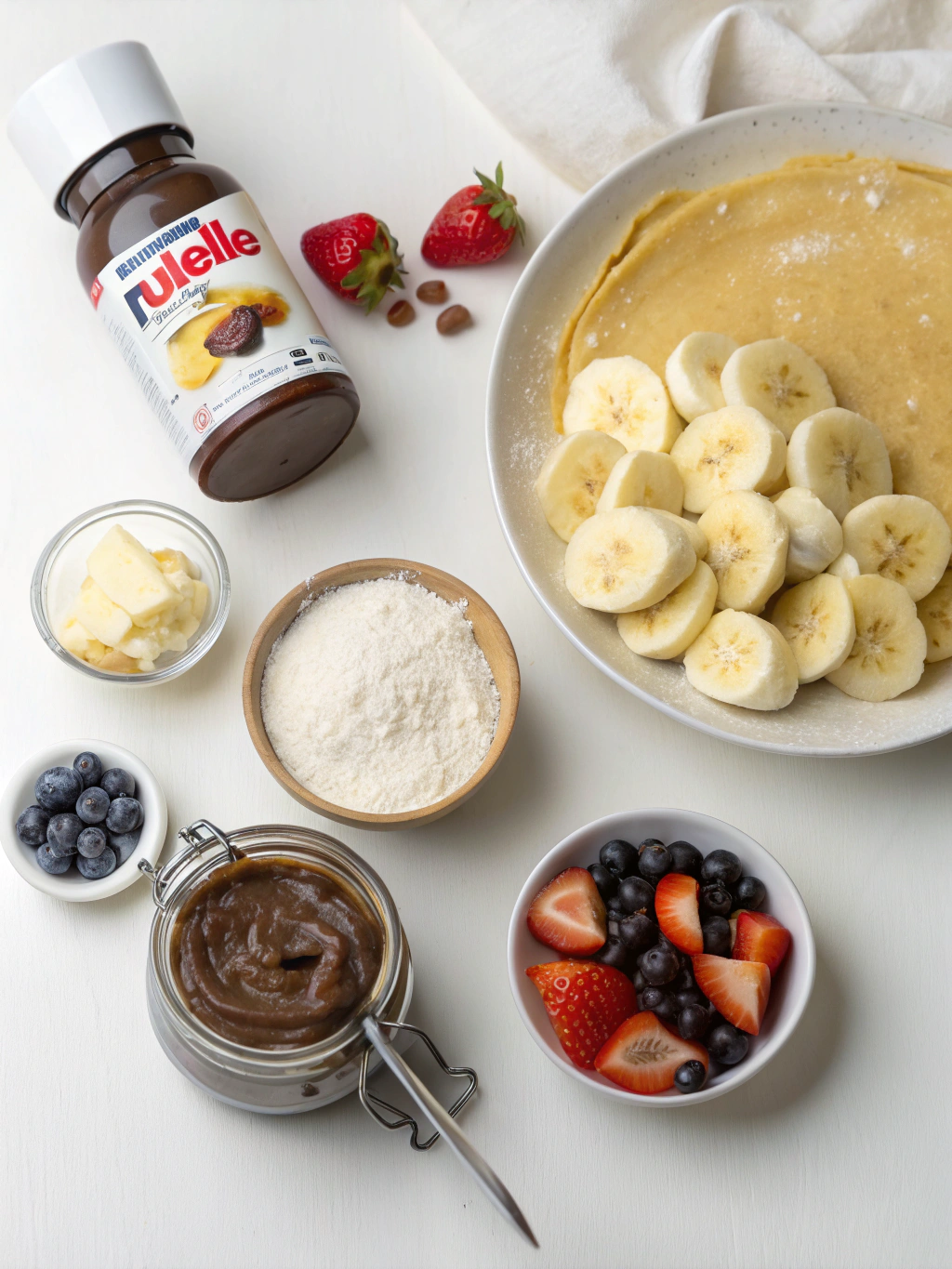 Banana Nutella Crepes ingredients