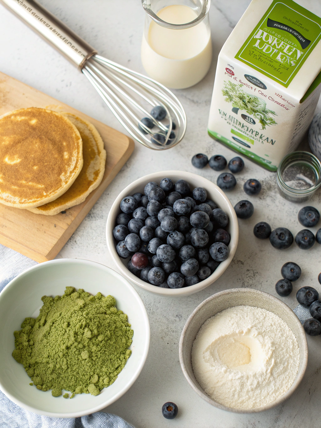 Blueberry Matcha Pancakes ingredients