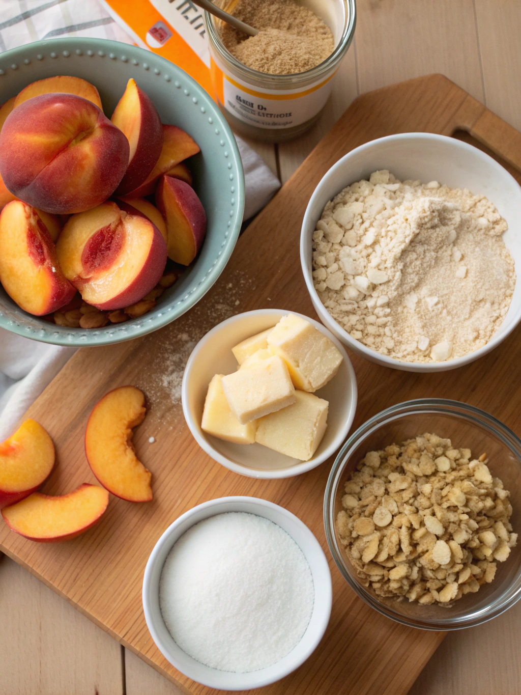 Brown Butter Peach Crisp ingredients