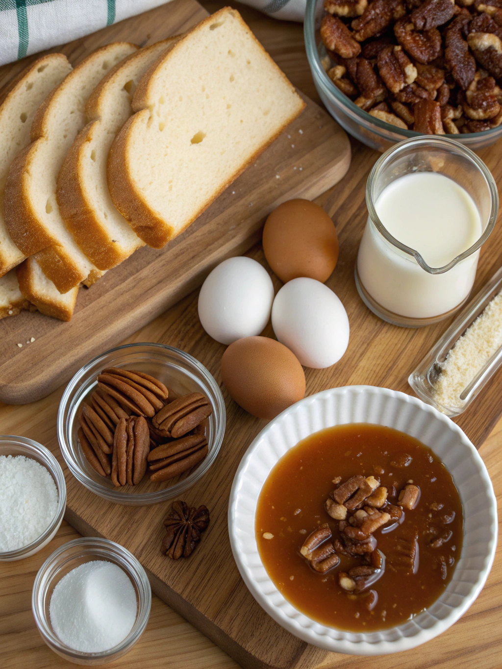 Caramel Pecan Bread Pudding Ingredients