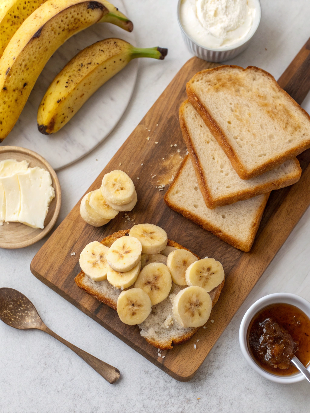Caramelized Banana Toast ingredients