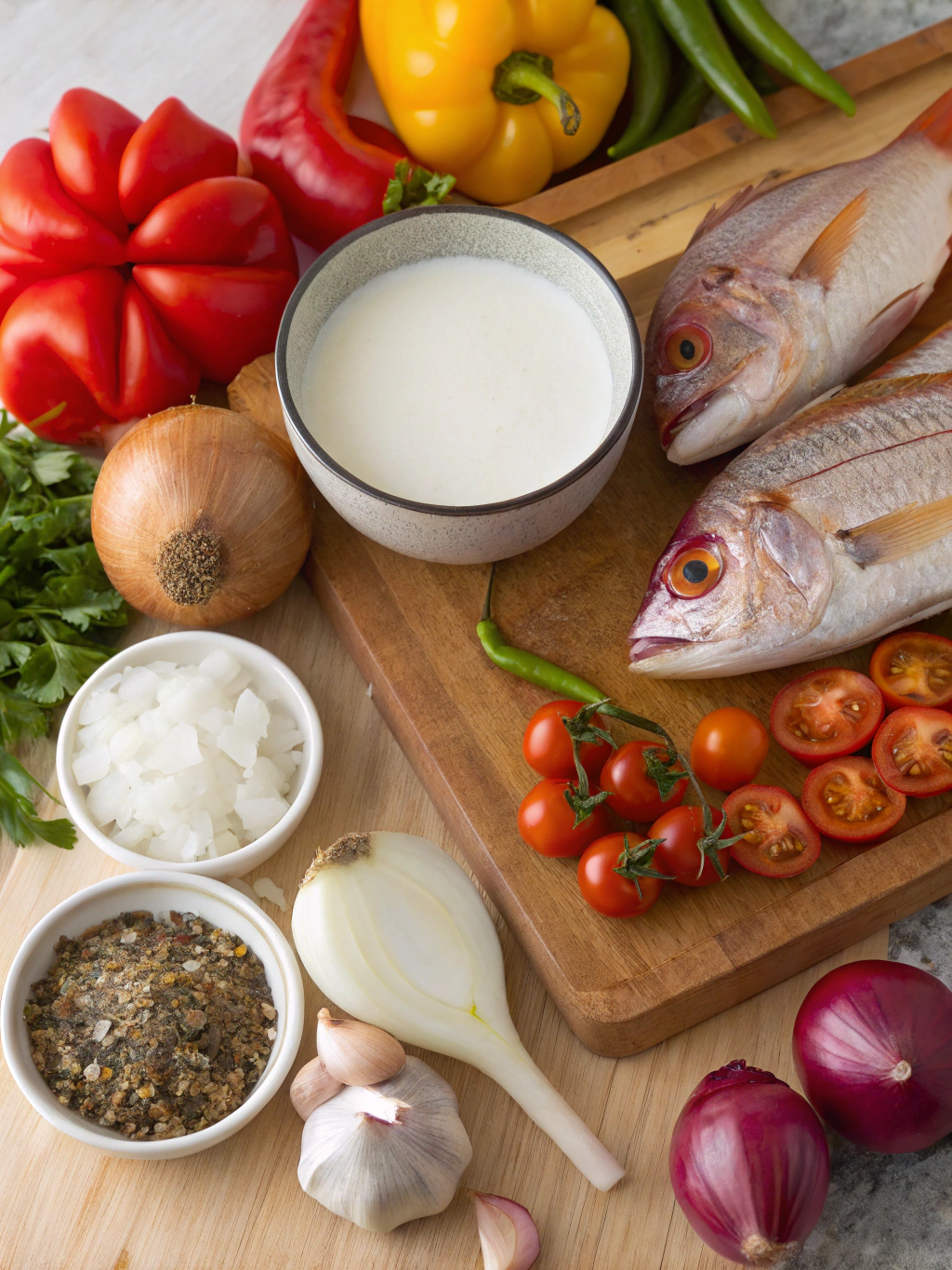 Caribbean Coconut Fish Soup ingredients