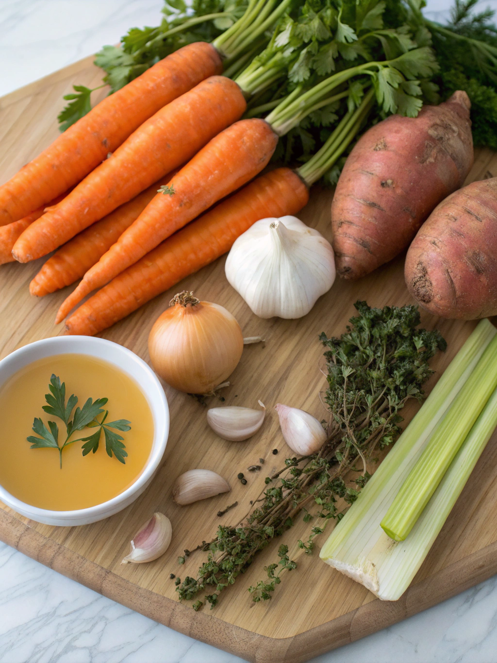 Carrot Sweet Potato Bisque ingredients