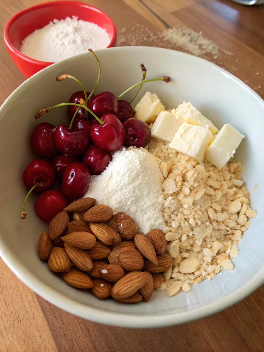 Cherry Almond Crumble ingredients