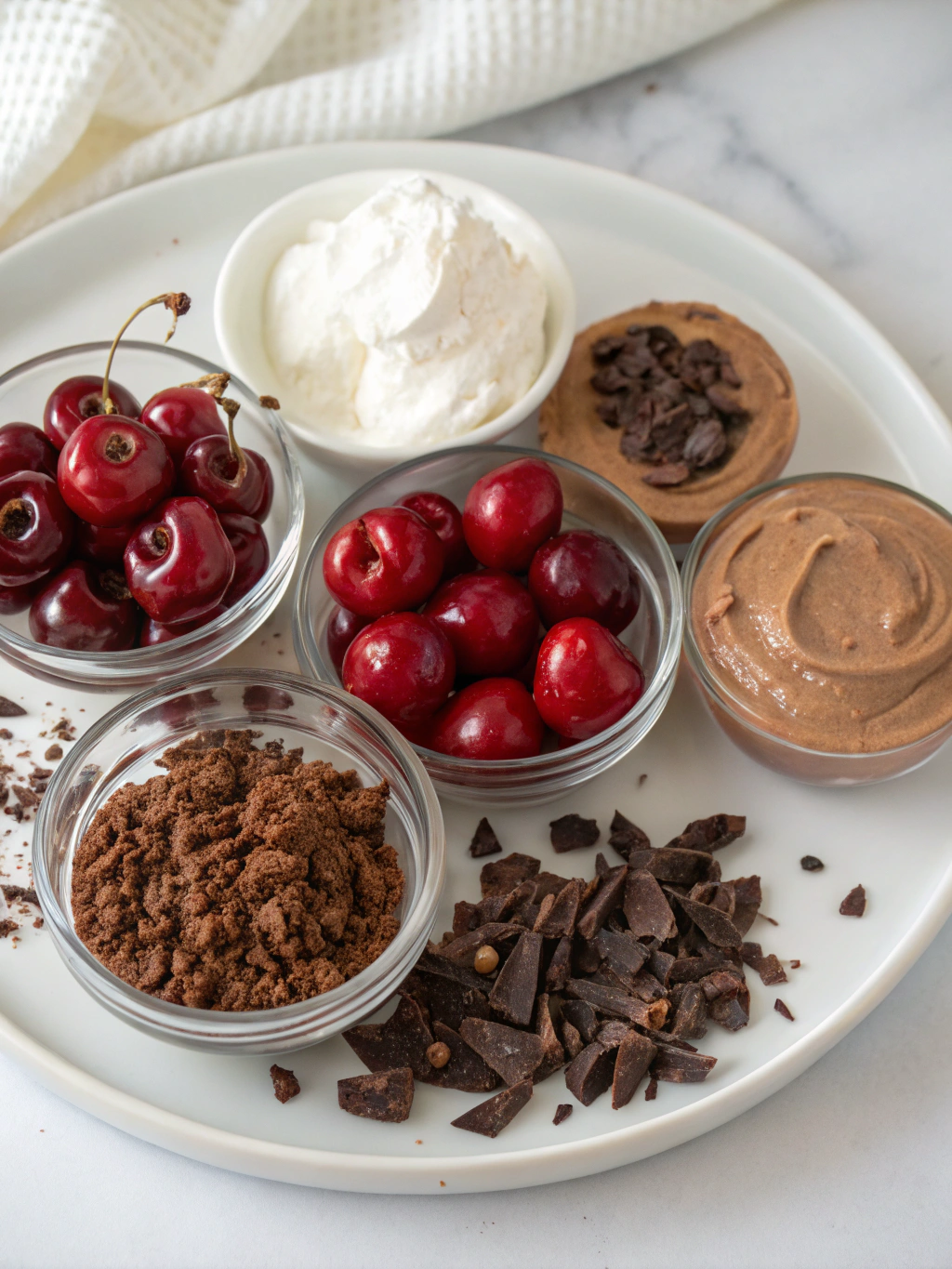 Cherry Chocolate Mousse Parfaits ingredients