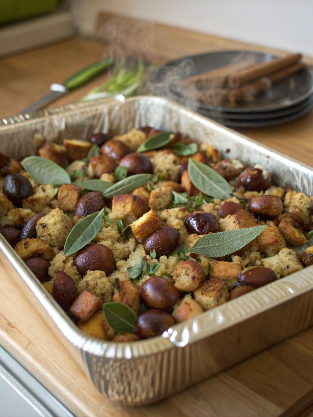 Chestnut and Sage Stuffing Bake ingredients