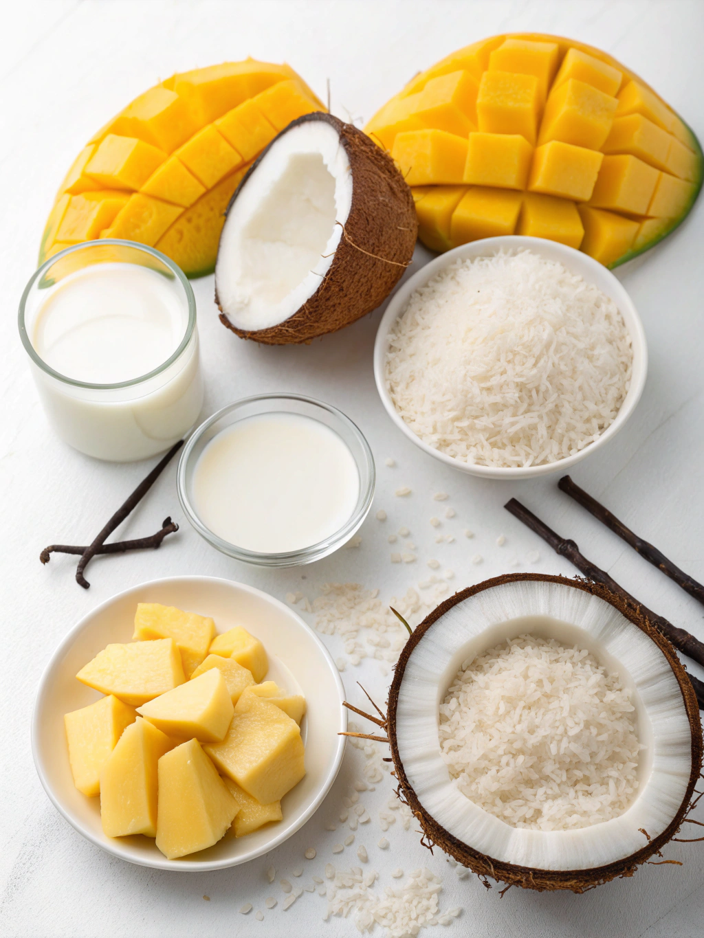 Coconut Mango Rice Pudding ingredients