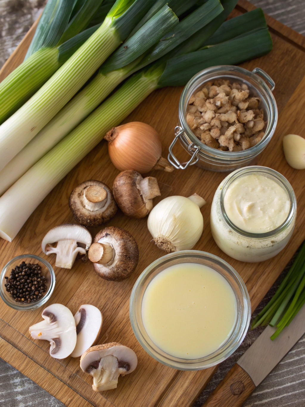 Creamy Leek & Mushroom Soup Ingredients