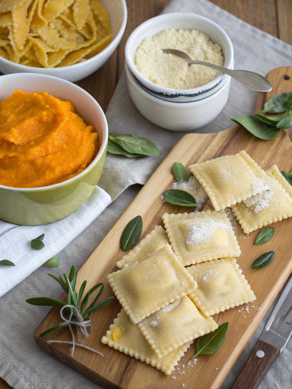 Creamy Pumpkin Ravioli ingredients