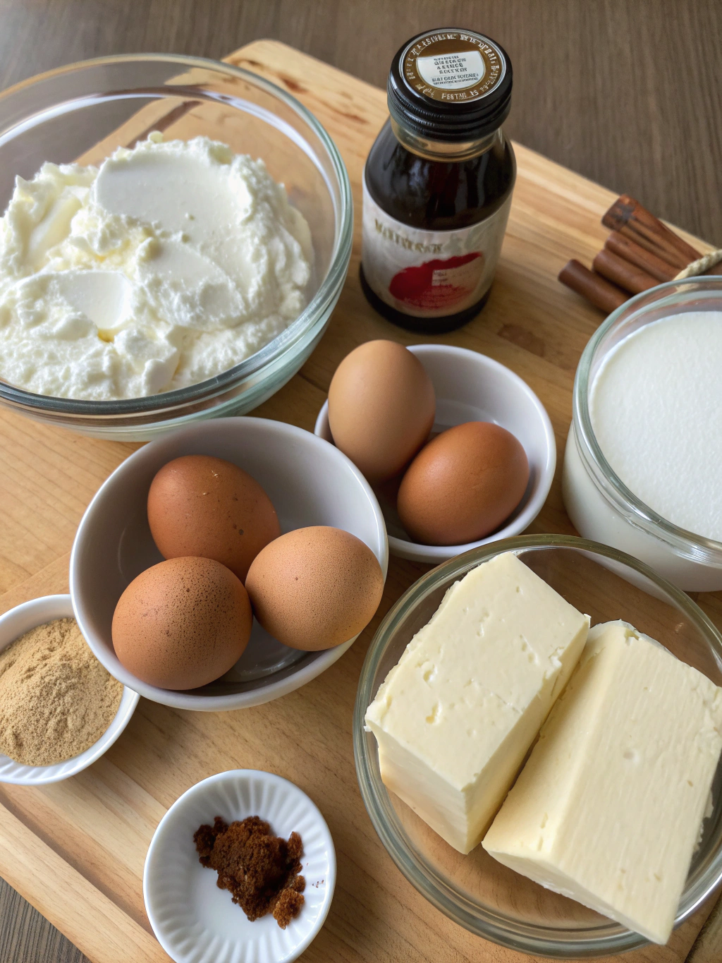 Eggnog Cheesecake ingredients