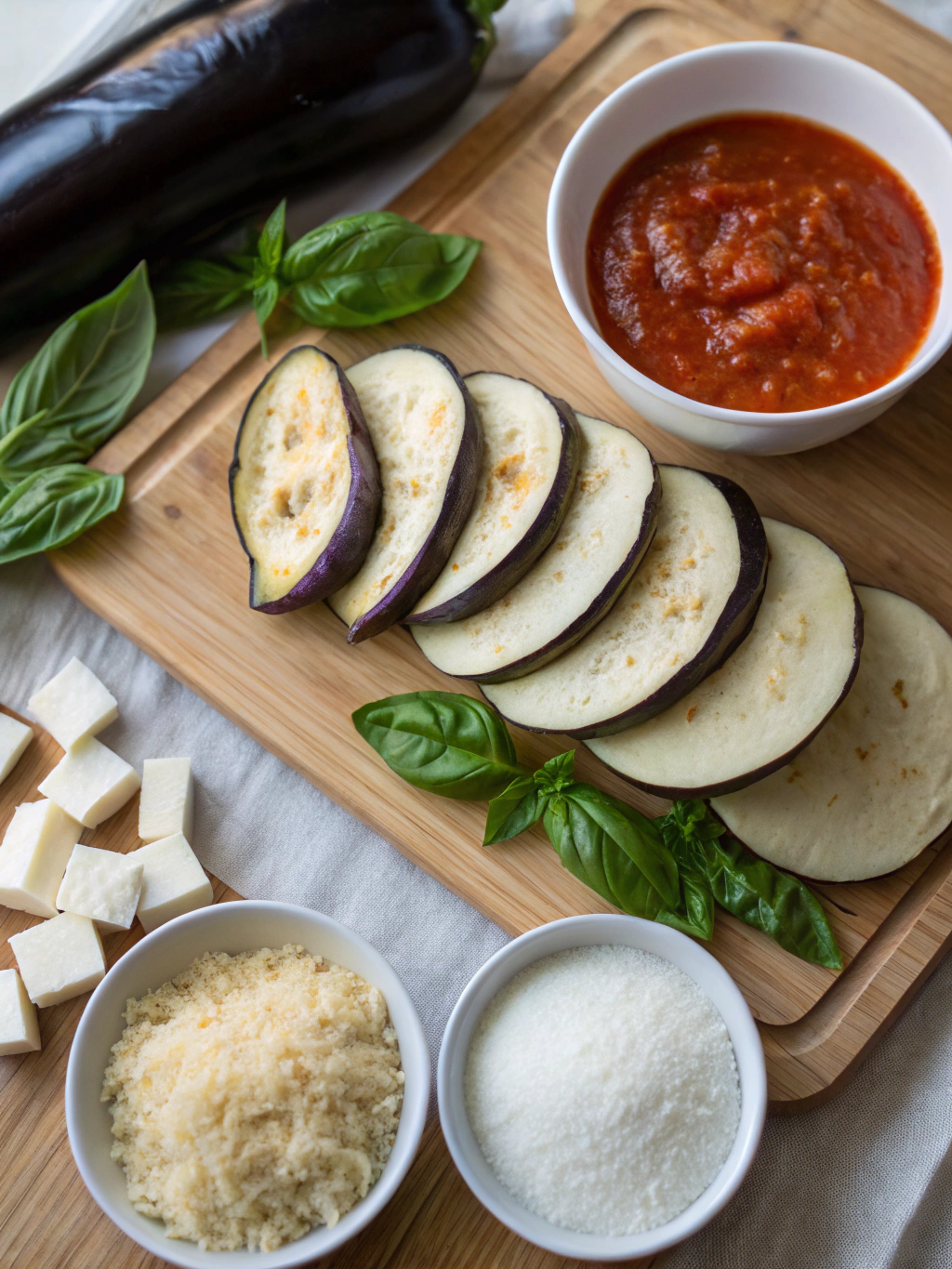 Eggplant Parmesan ingredients