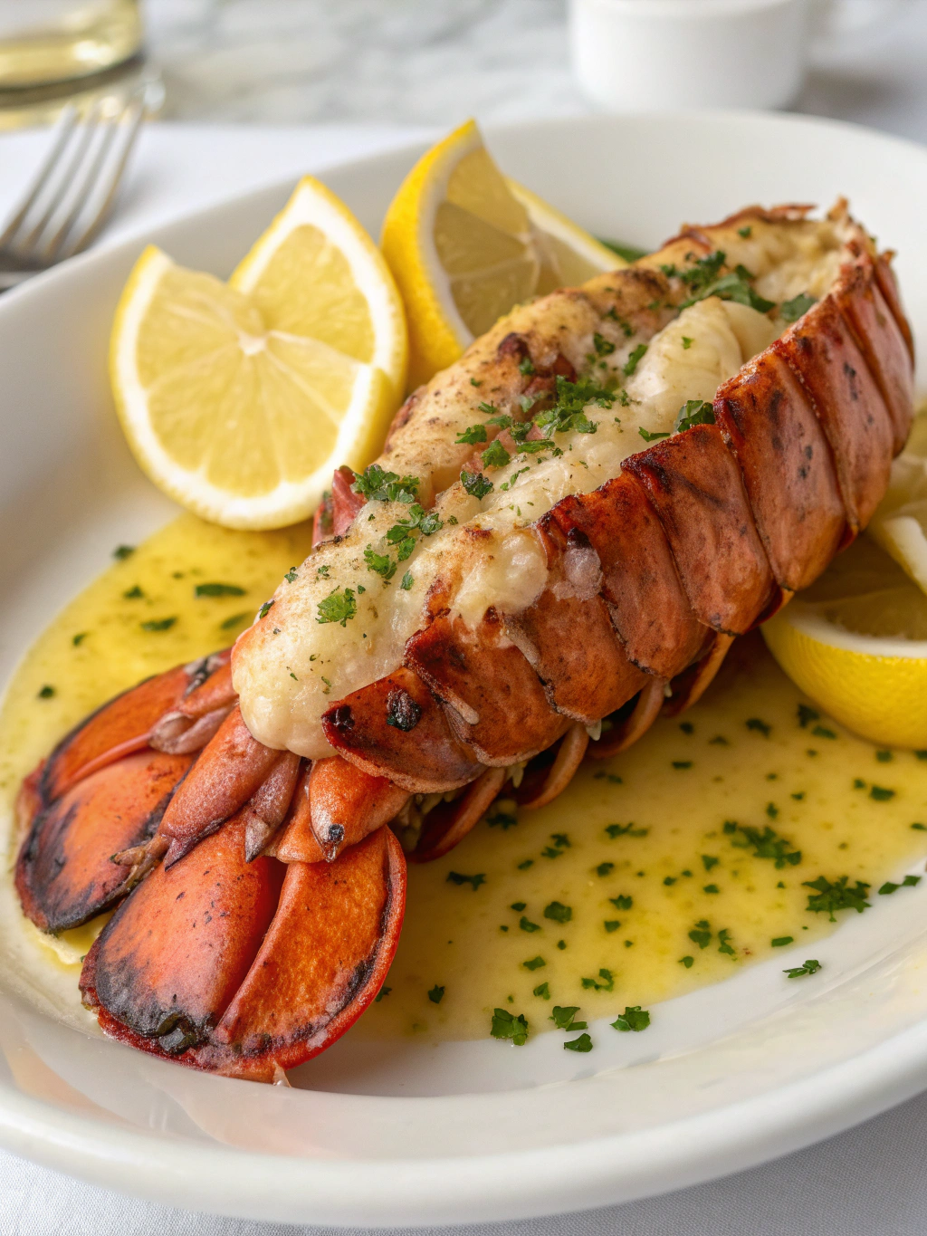 Garlic Butter Lobster Tail with Lemon ingredients