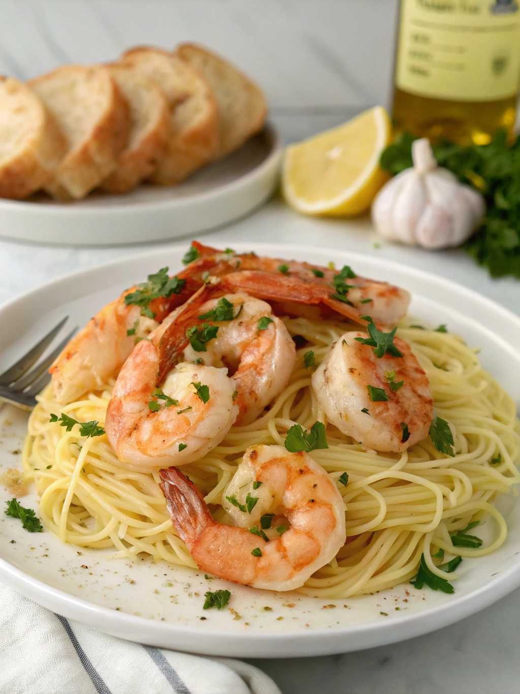 Garlic Butter Shrimp with Angel Hair Pasta ingredients