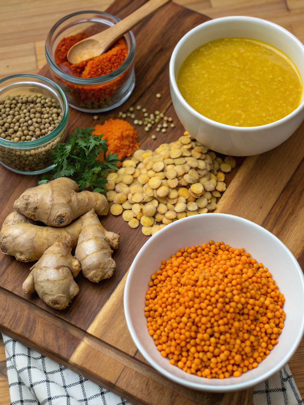 Ginger Turmeric Lentil Soup ingredients
