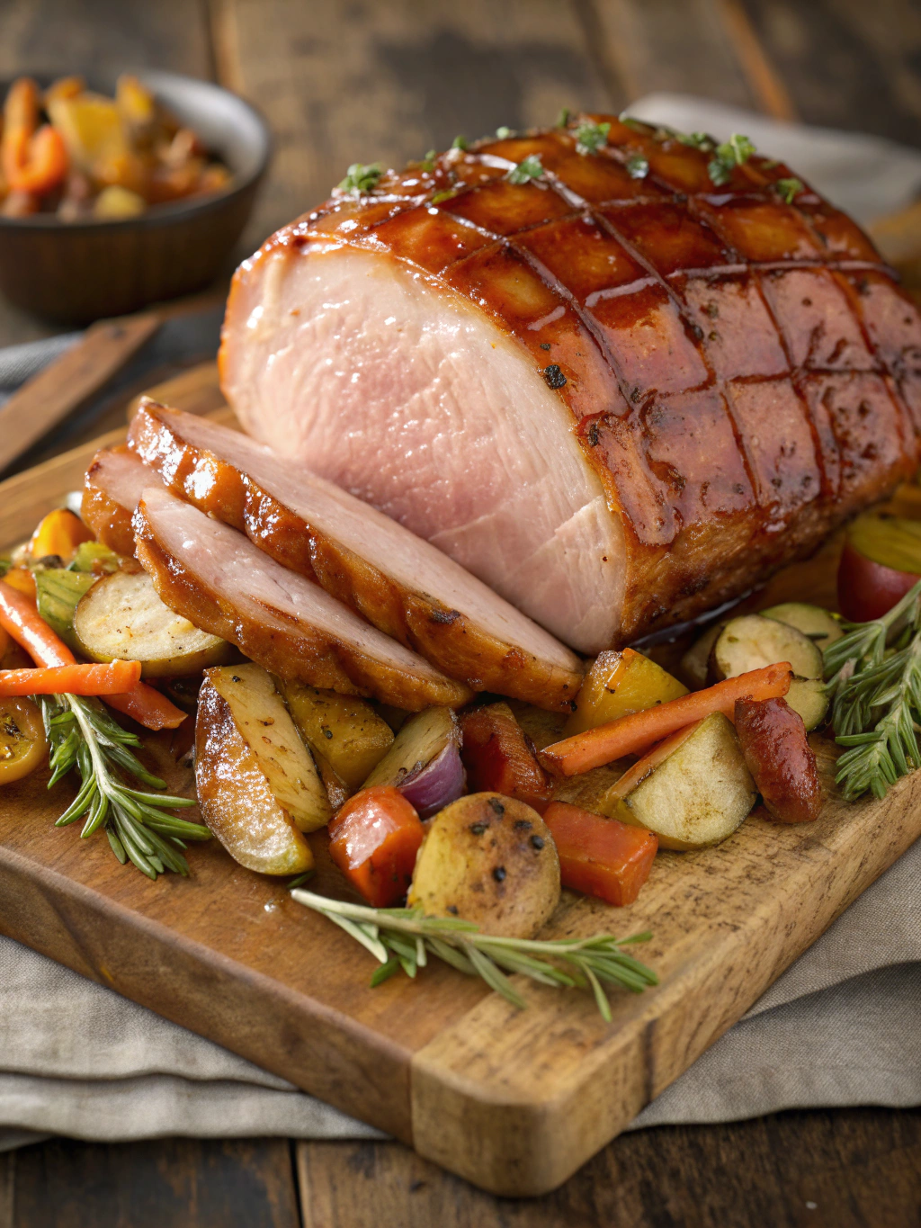Honey Glazed Ham with Roasted Vegetables ingredients