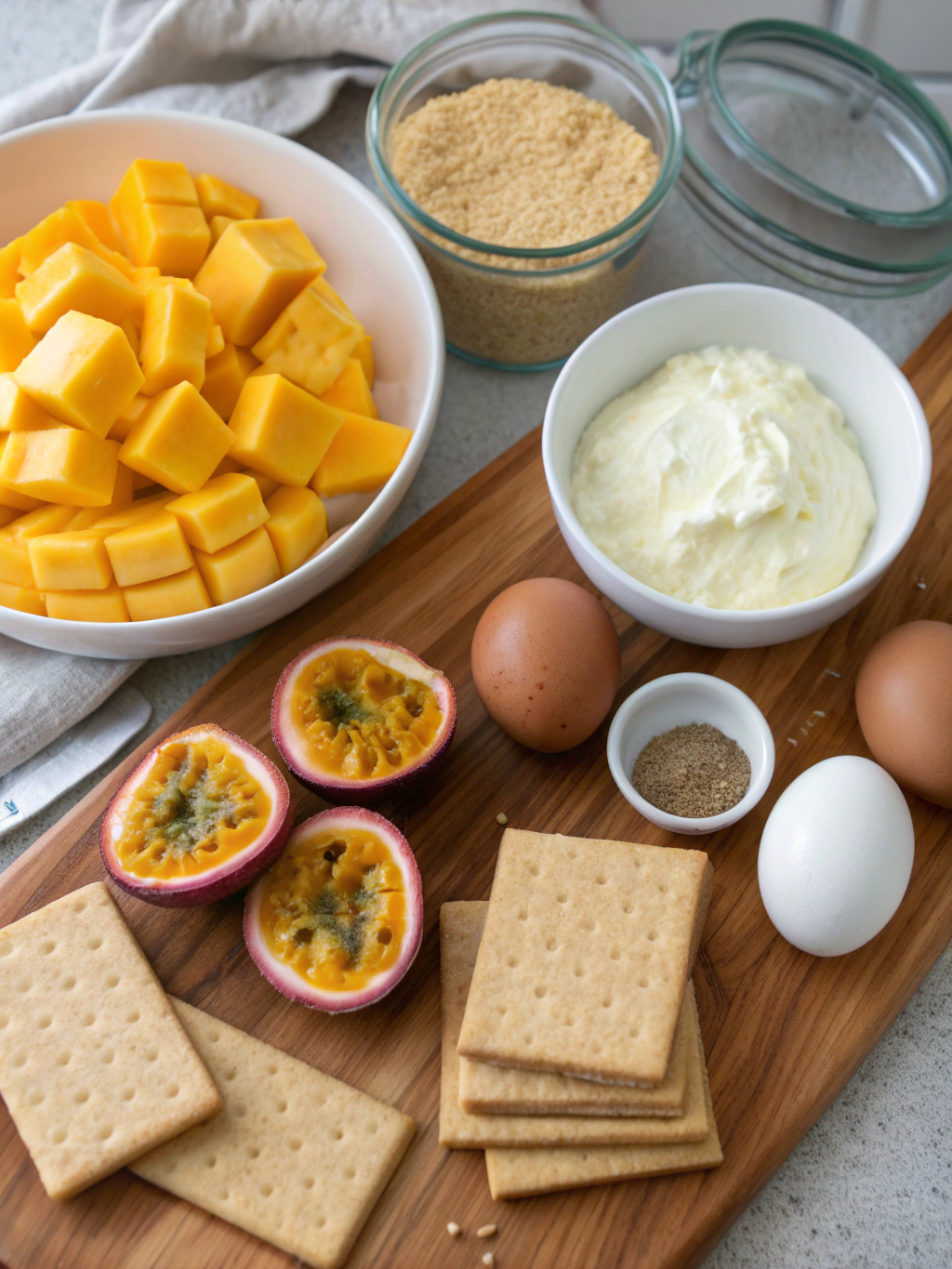 Mango Passionfruit Cheesecake Ingredients