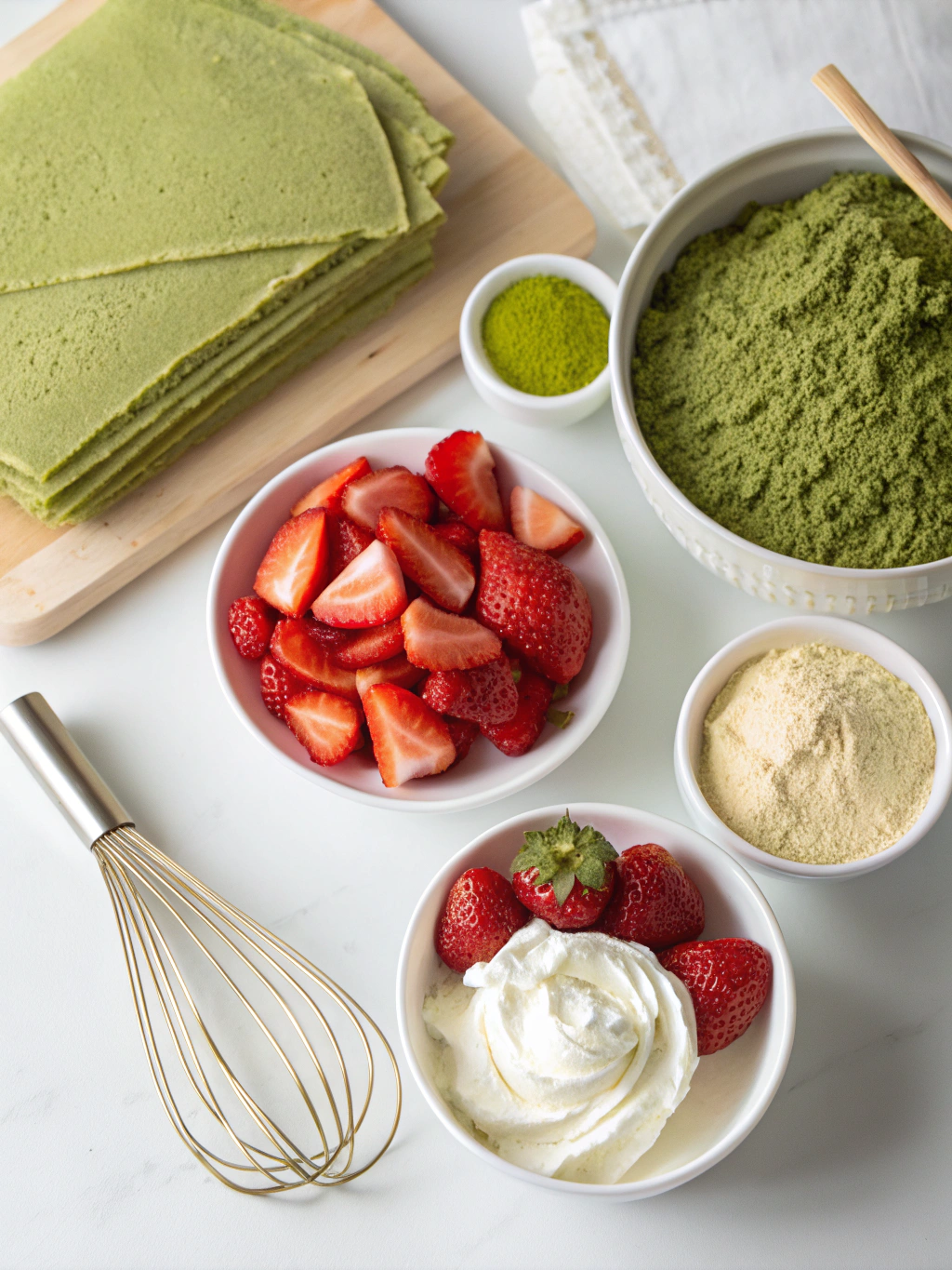 Matcha Mille Crepe Cake ingredients