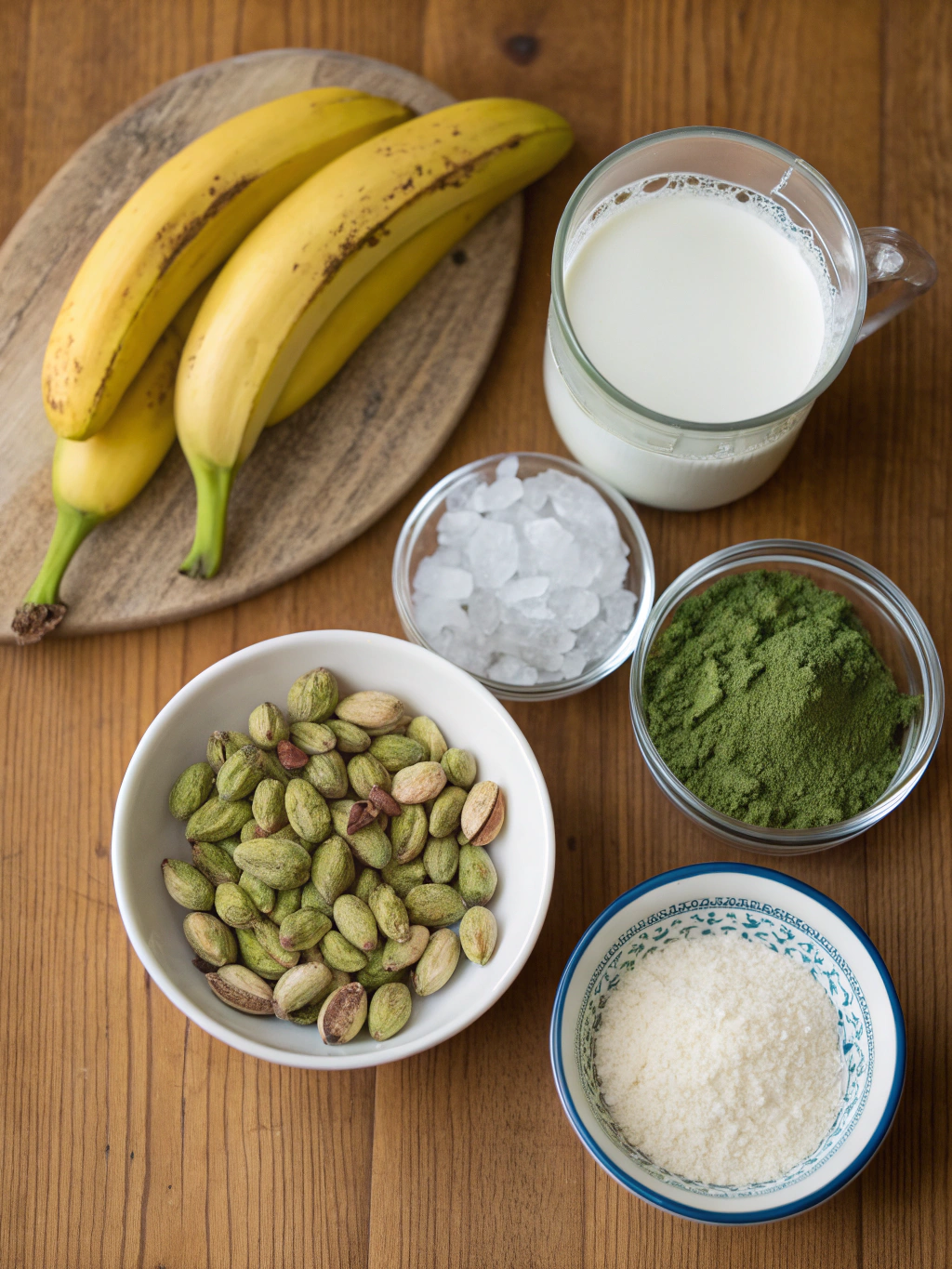 Matcha Pistachio Smoothie Ingredients