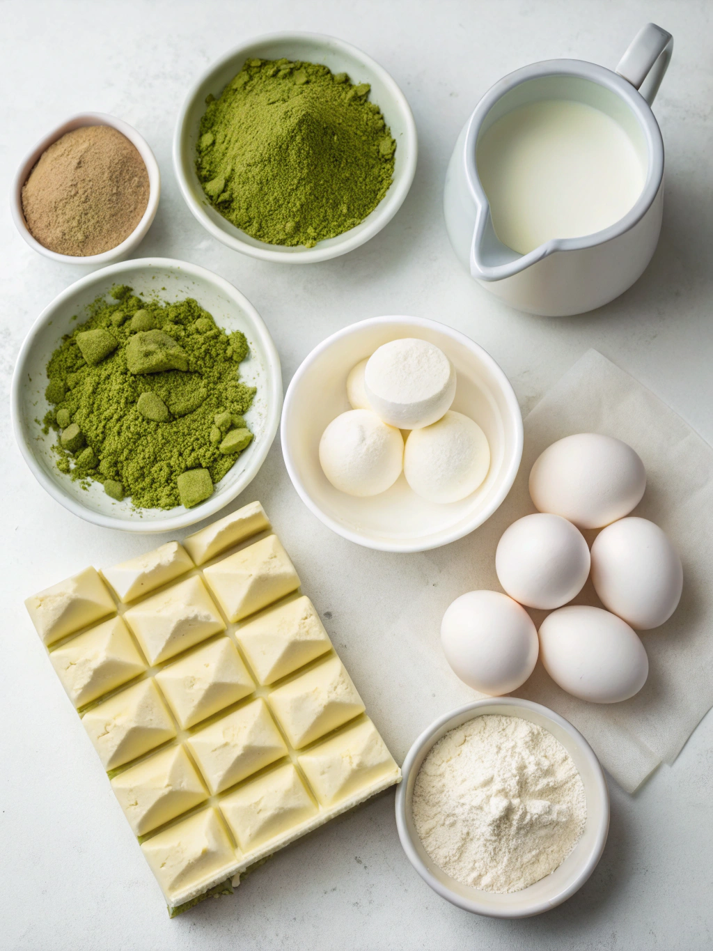 Matcha White Chocolate Mousse ingredients