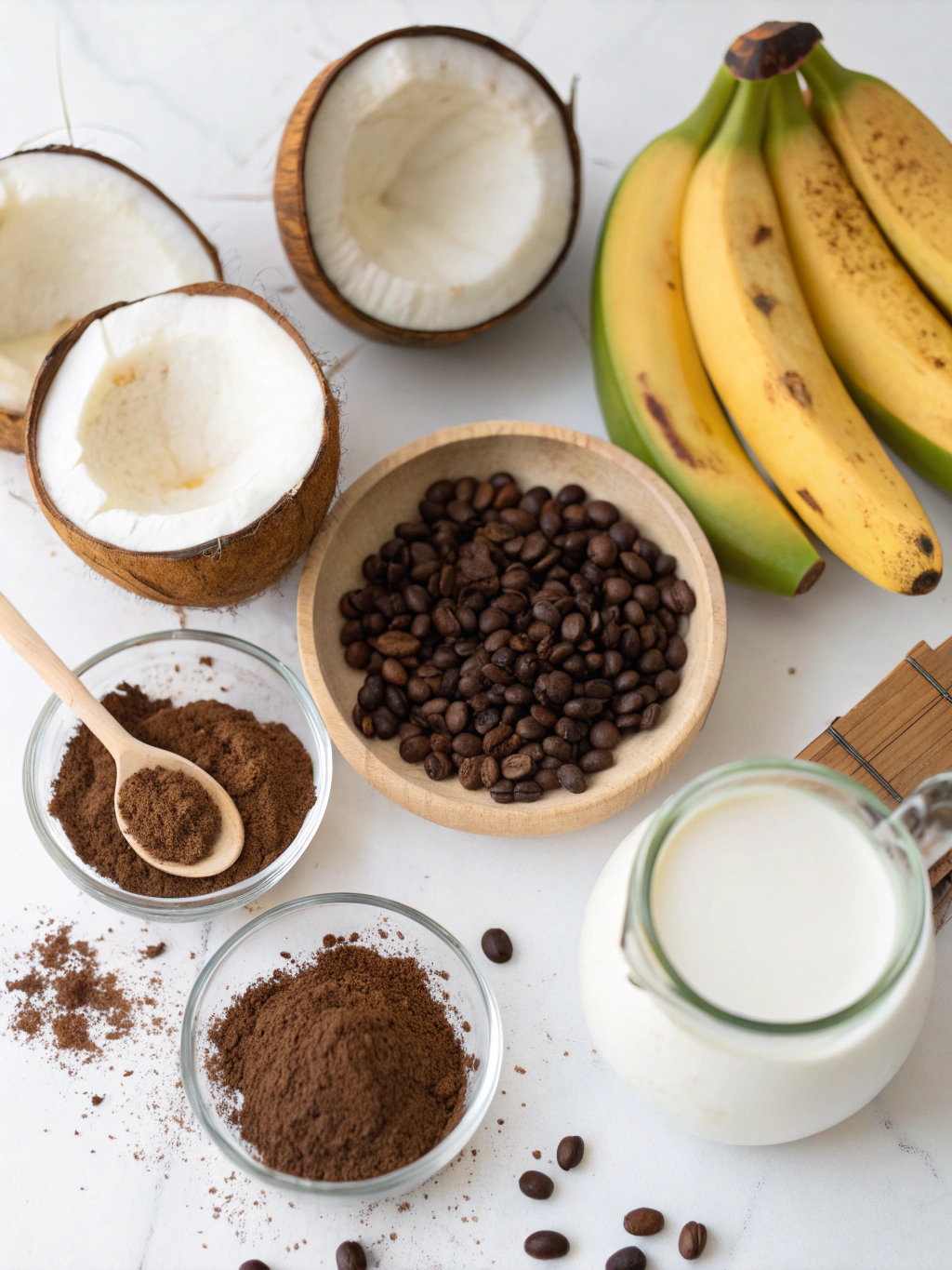Mocha Coconut Smoothie ingredients