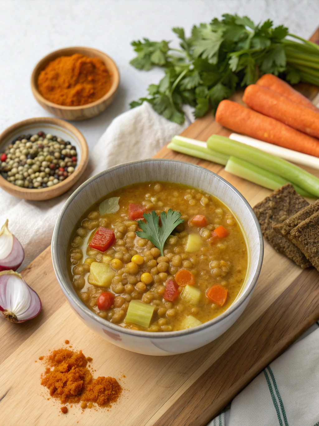 Mulligatawny Lentil Soup ingredients