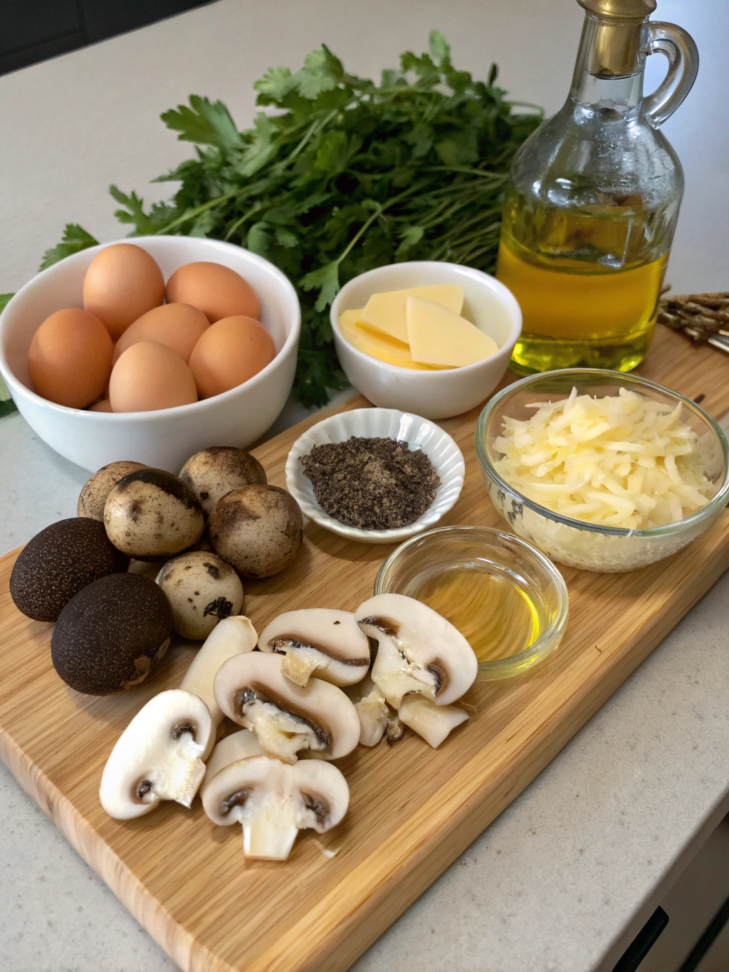 Mushroom Truffle Omelet Ingredients