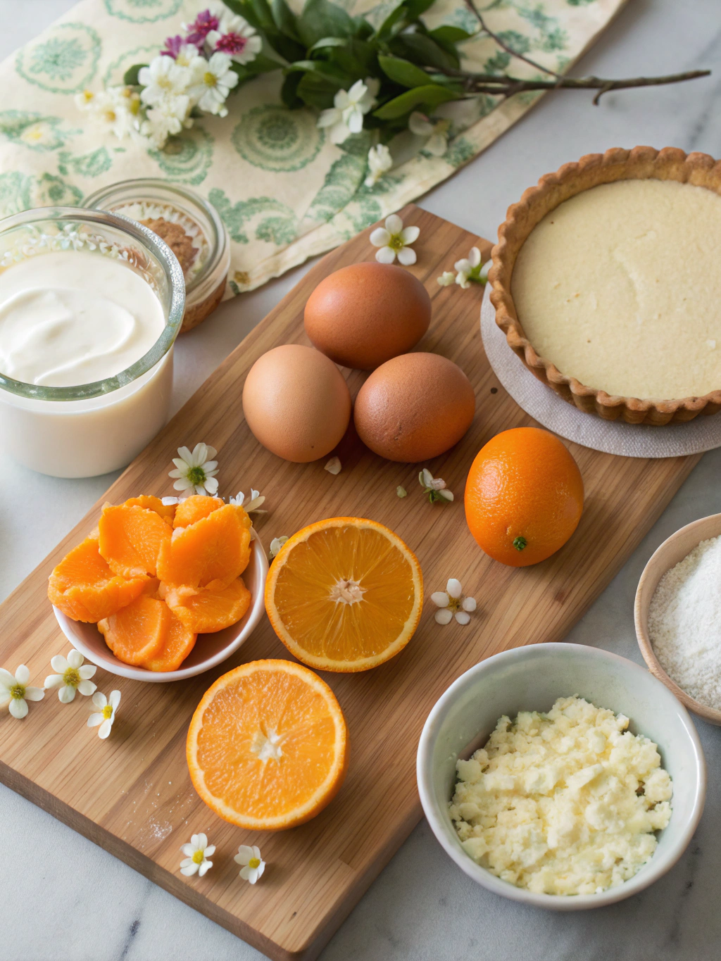 Orange Blossom Crème Tart ingredients
