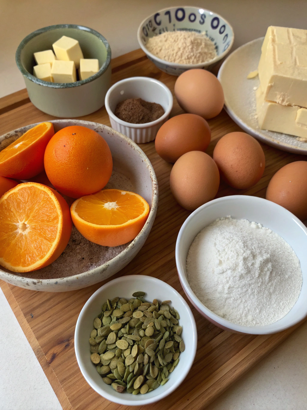 Orange Cardamom Bundt Cake ingredients