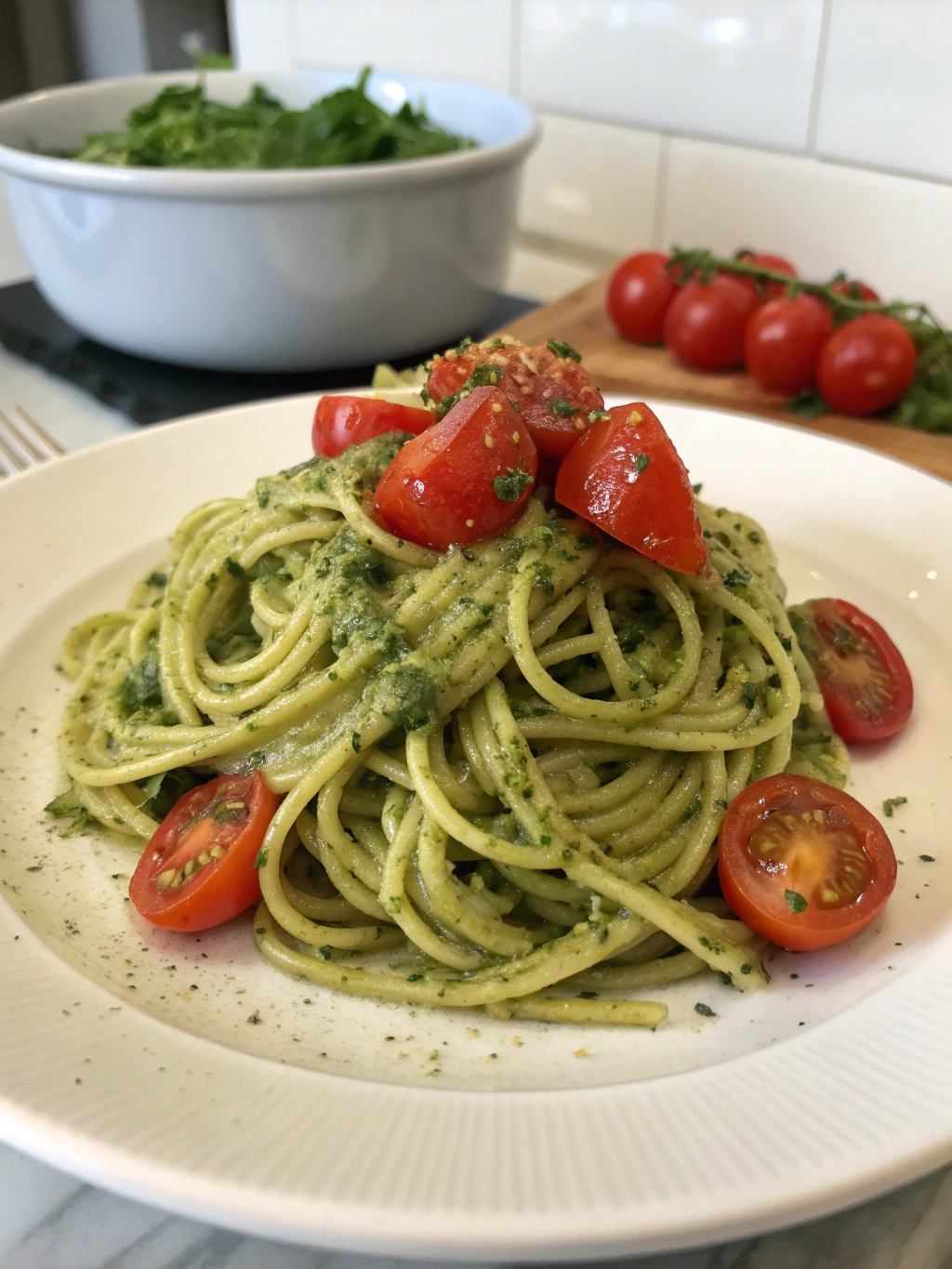 Pesto Pasta with Cherry Tomatoes ingredients