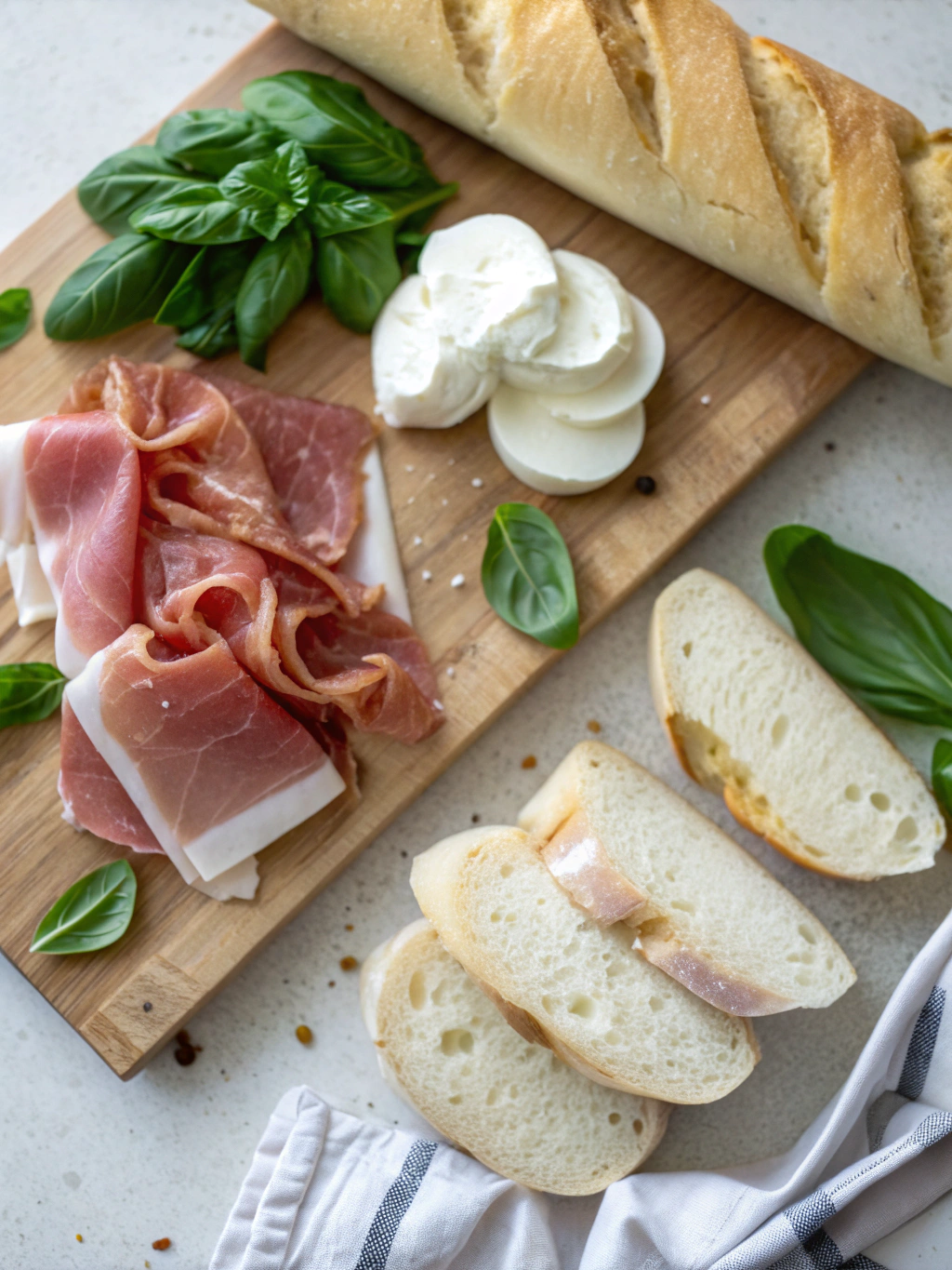 Prosciutto and Mozzarella Panini Ingredients