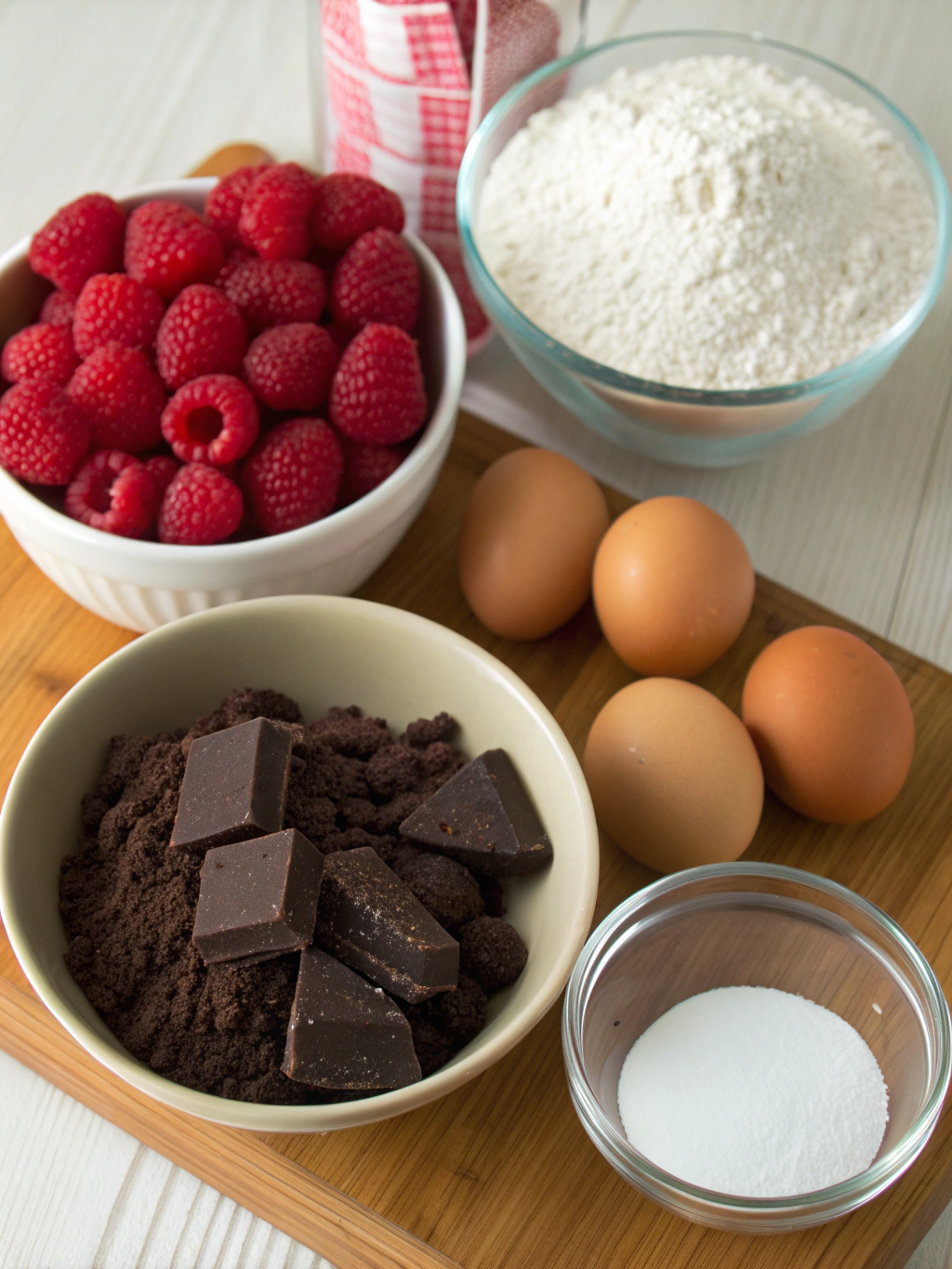Raspberry Chocolate Truffle Cake ingredients