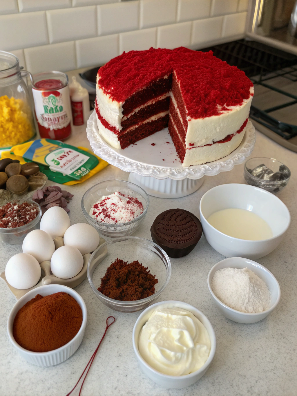 Red Velvet Christmas Cake ingredients