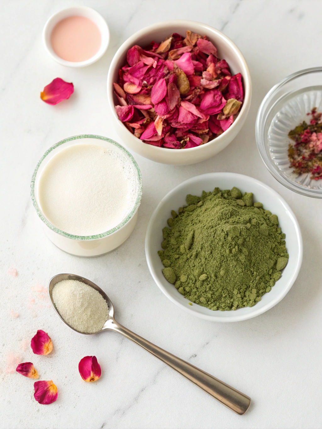 Rose Matcha Latte ingredients
