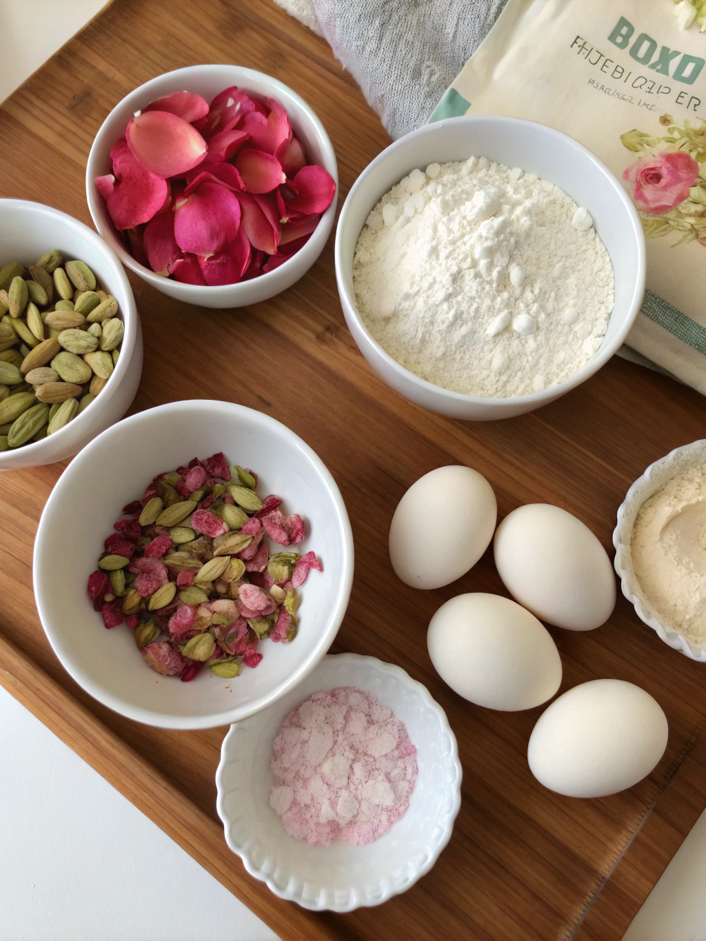 Rose Pistachio Macaron ingredients