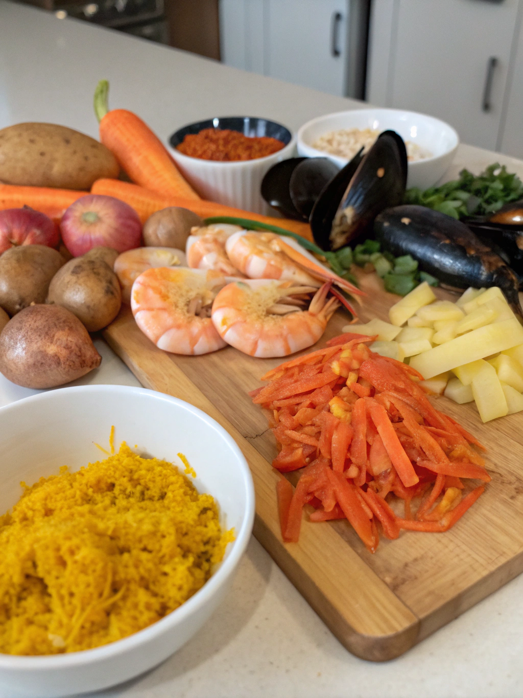 Saffron Seafood Chowder ingredients