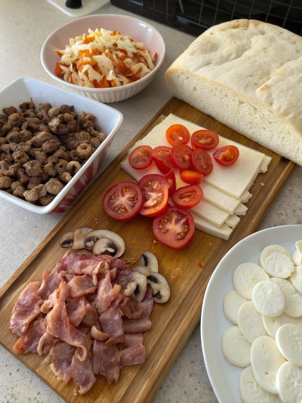 Sourdough Breakfast Pizza ingredients