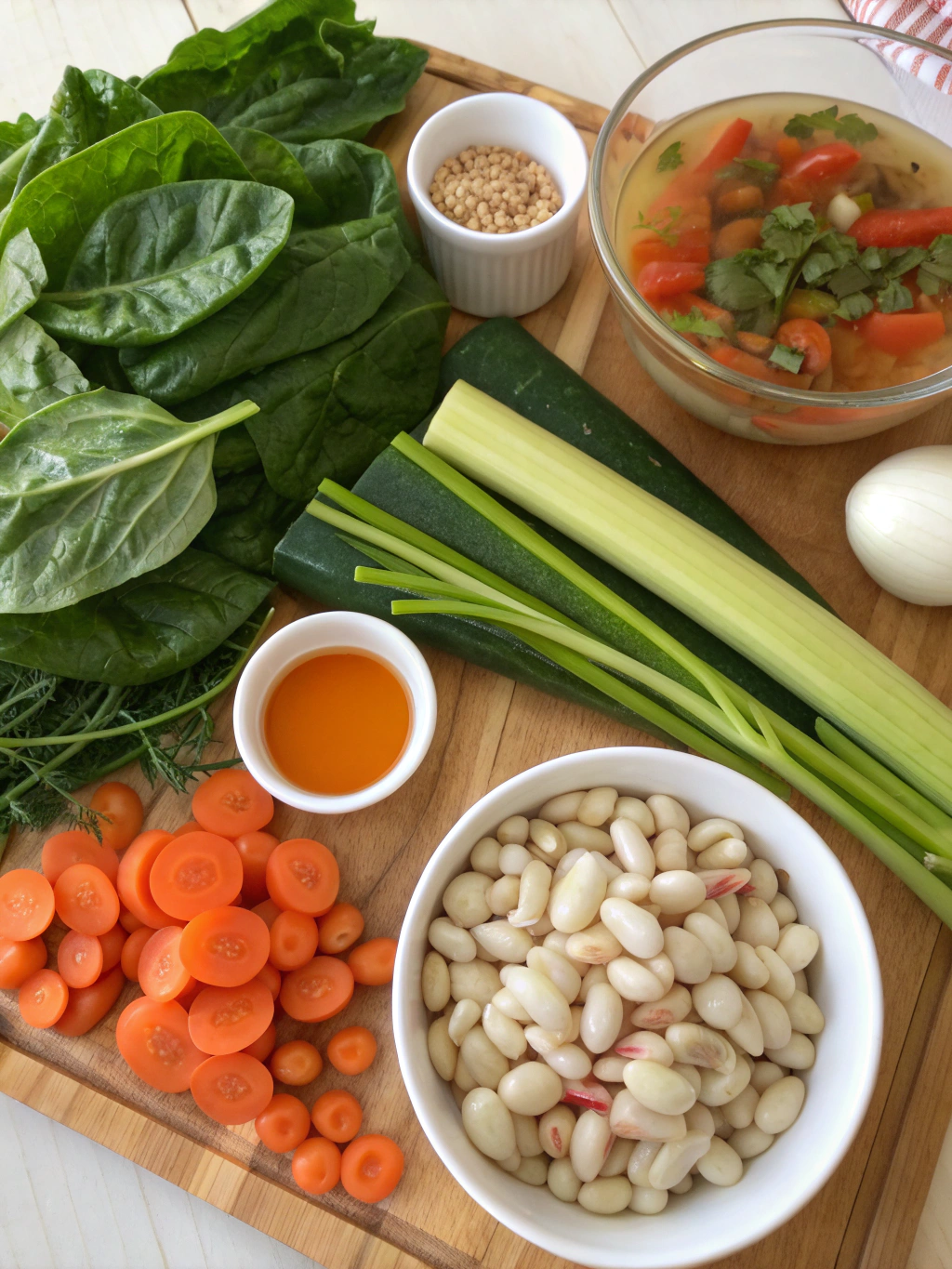 Spinach White Bean Minestrone Ingredients