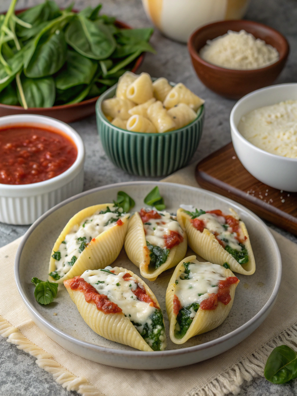 Spinach and Ricotta Stuffed Shells ingredients