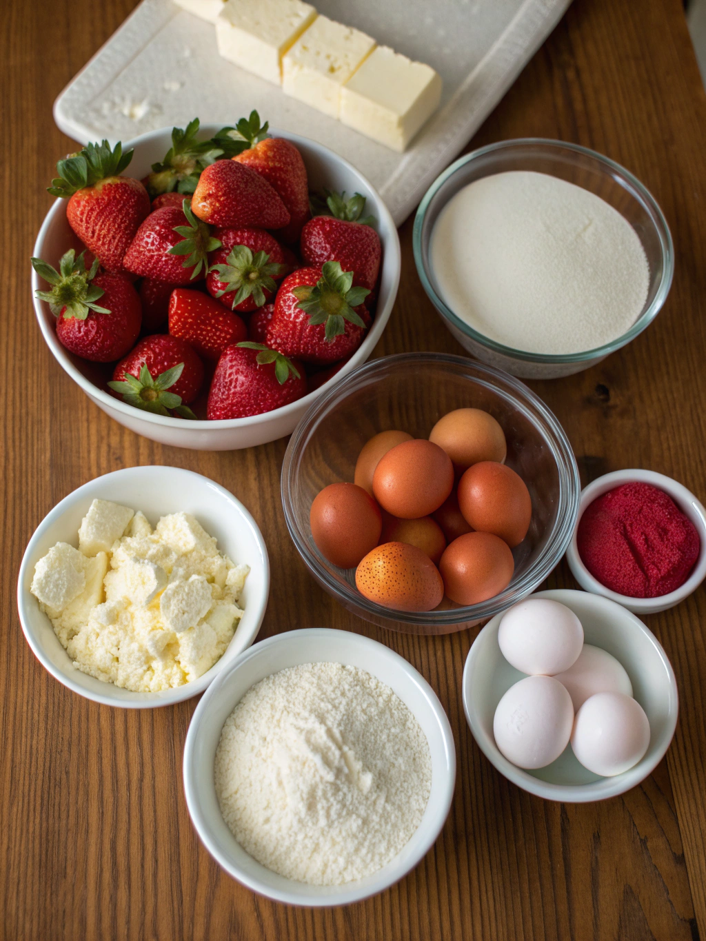 Strawberry Shortcake Cheesecake ingredients