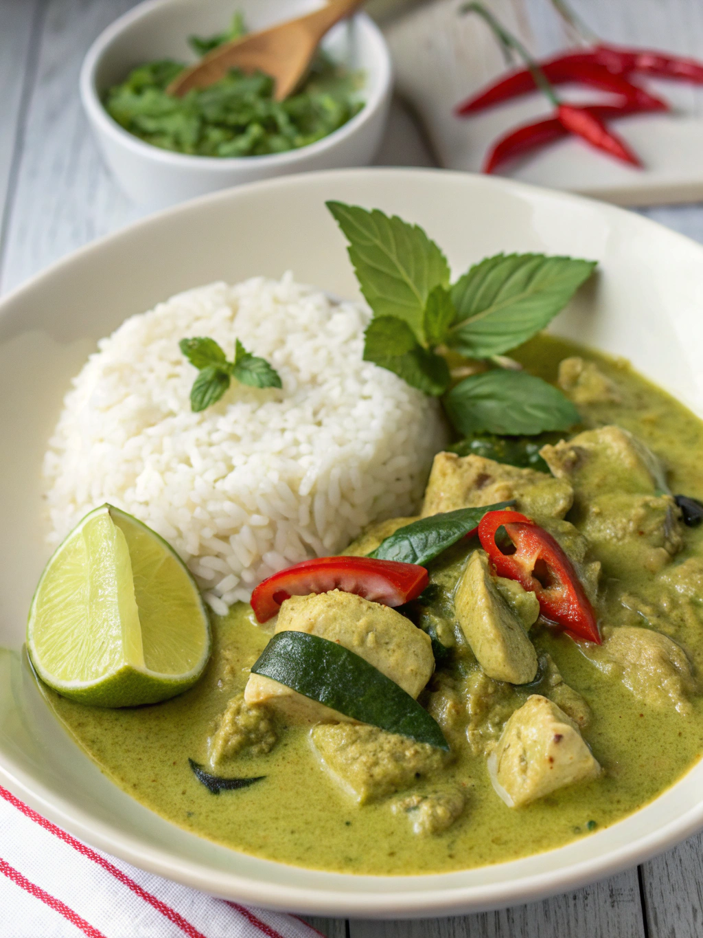 Thai Green Curry with Jasmine Rice ingredients