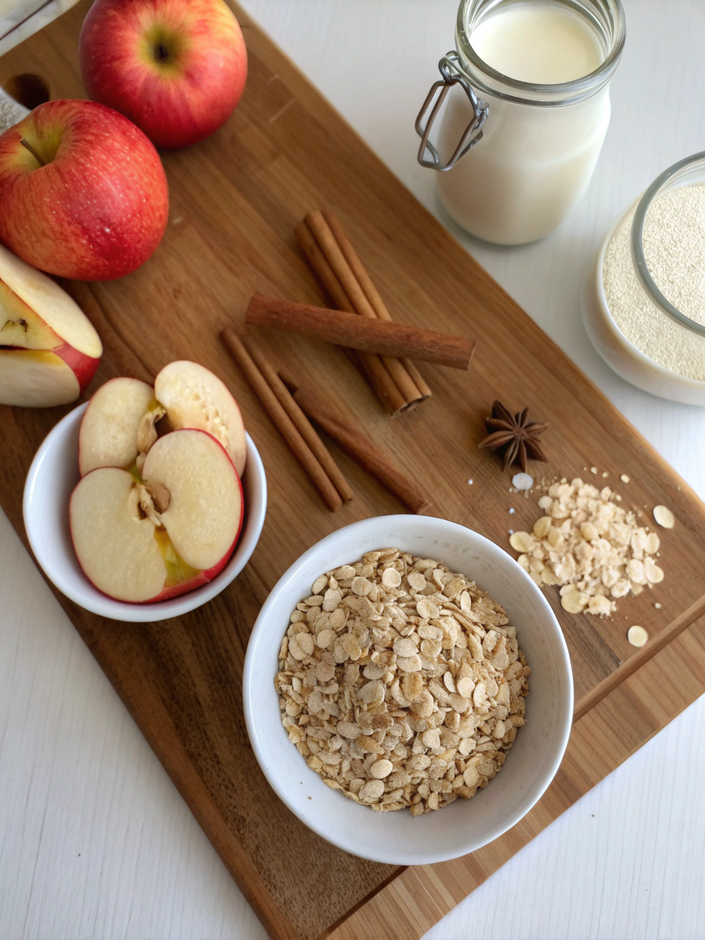 Thermomix Apple Cinnamon Porridge ingredients