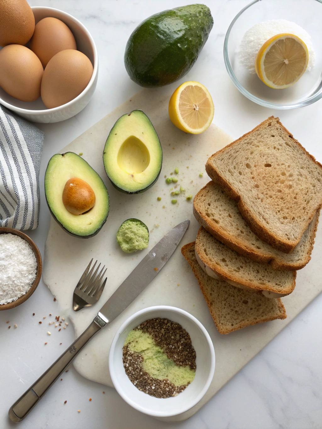 Thermomix Avocado Egg Toast ingredients