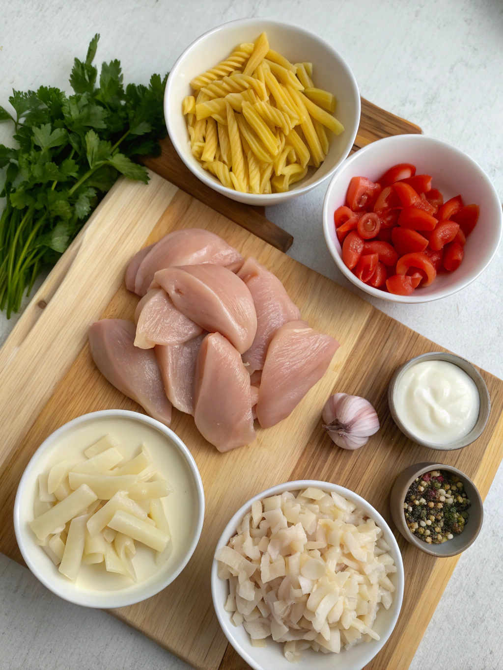 Thermomix Creamy Chicken Pasta ingredients