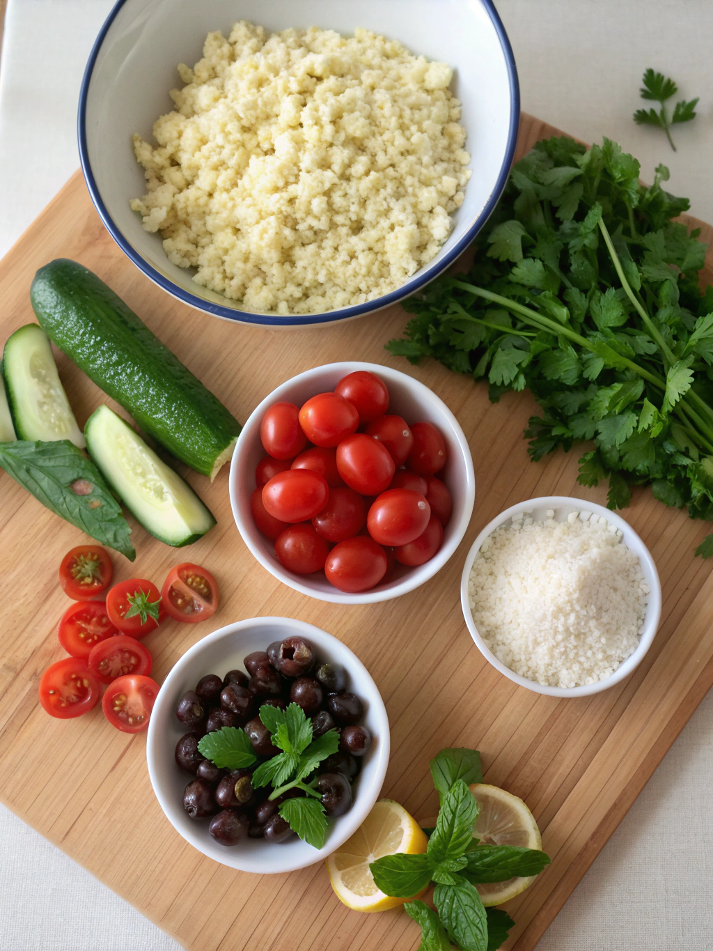 Thermomix Greek Couscous Salad ingredients