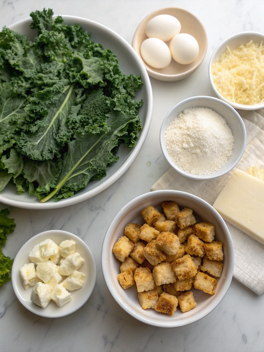 Thermomix Kale Caesar Salad ingredients