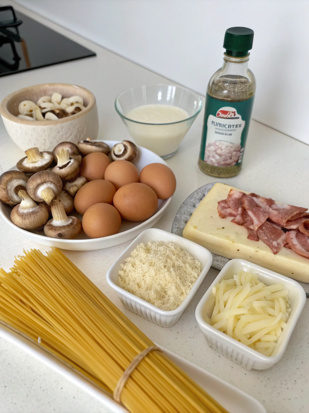 Thermomix Mushroom Carbonara ingredients