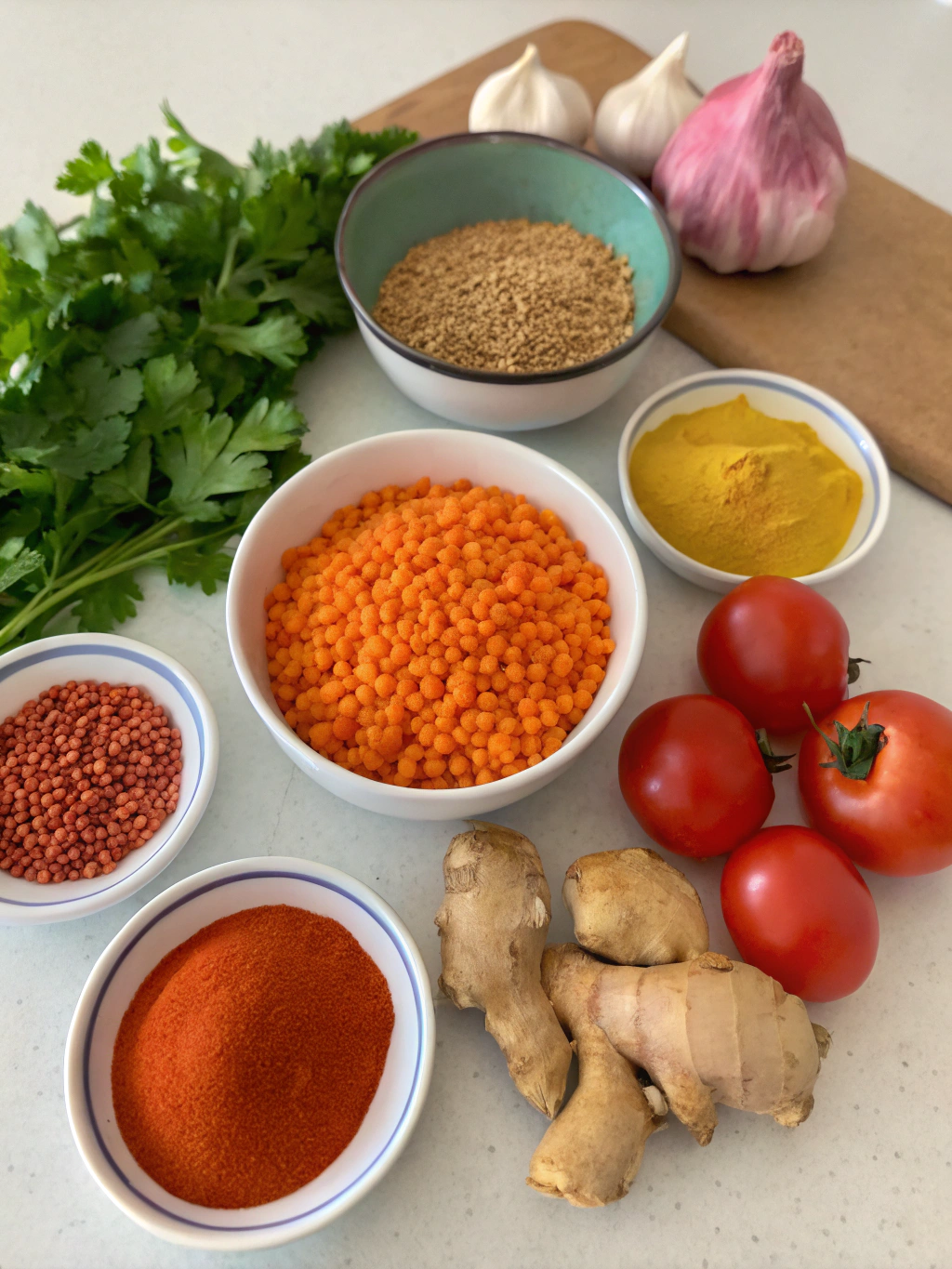 Thermomix Red Lentil Curry ingredients