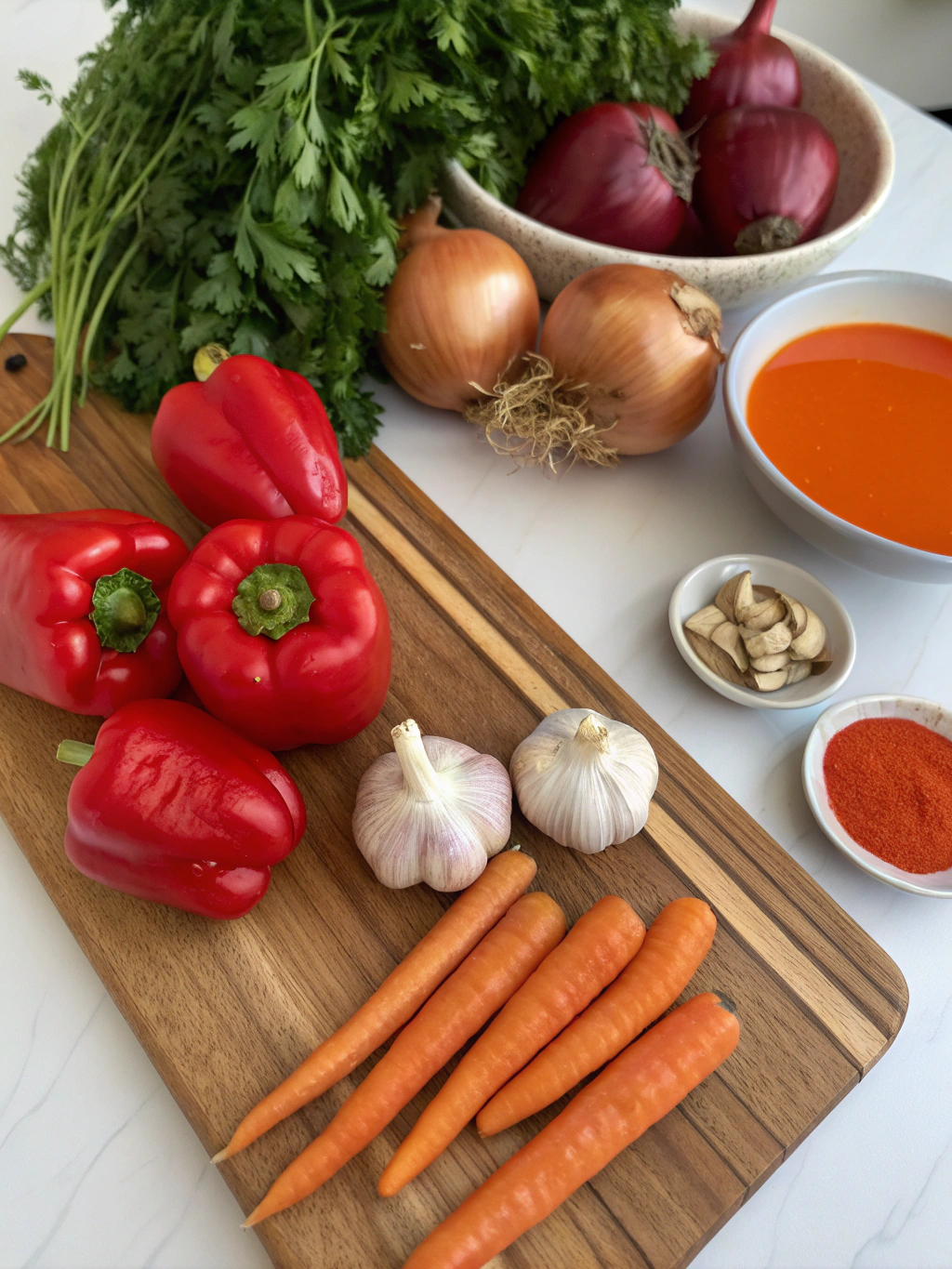 Thermomix Roasted Red Pepper Soup ingredients