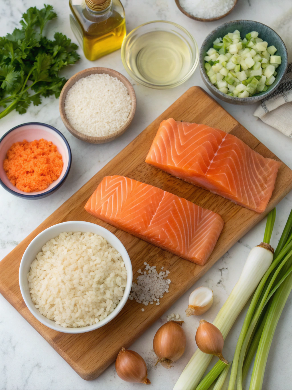 Thermomix Salmon Risotto ingredients