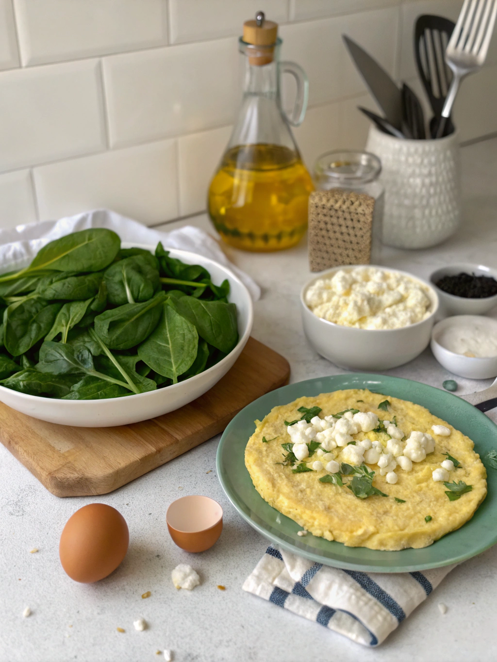 Thermomix Spinach Feta Omelette Ingredients